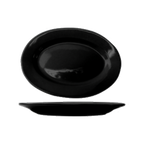 Thumbnail image #1 for International Tableware Cancun CA-13-B Ceramic Oval Platter, 11-1/2" x 8-1/4", Rolled Edge, Black 1 Dozen