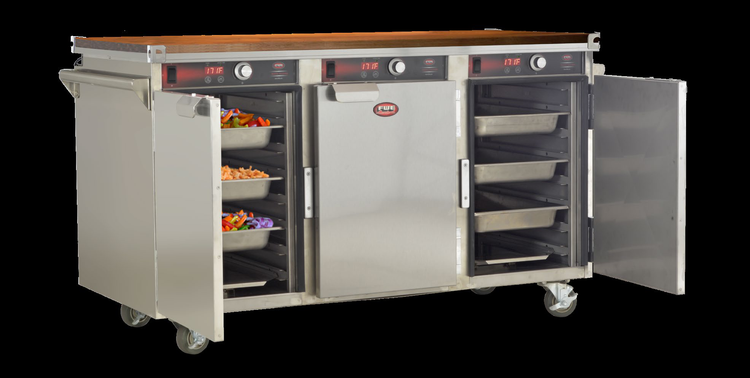Product image #5 for FWE Handy Line Mobile Heated Holding Cabinet, 3-Section, Undercounter Height, 7 Pan Capacity Per Compartment