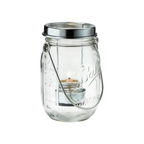 Thumbnail image #1 for Hollowick/Steelite Firefly 1610C Clear Glass Tealight Candle Lamp with Hanging Cradle, 5-1/4"H x 3" Dia.