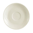 Thumbnail image #1 for CAC China Garden State GAD-2 Round Porcelain Saucer, 5-1/2-Inch Diameter, 1/2-Inch High, Embossed, Bone White Case of 3 Dozen