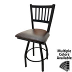 Thumbnail image #1 for Oak Street SL0090S Armless Swivel Counter-Height Bar Stool with Metal Slat Back and Welded Footring