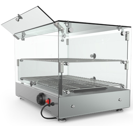 Product image #7 for KoolMore Countertop Hot Food Display Warmer, 1.7 Cu. Ft., 2-Shelf Self-Service, Curved Glass