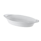 Thumbnail image #1 for Browne USA Foodservice 564015W 16 oz White Stoneware Oval Lasagna Baker, 11 x 5-4/5 x 1-4/5 in.