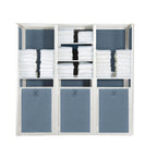 Thumbnail image #1 for Grosfillex Sunset UT036096 Triple Towel Valet with 3 Laundry Carts, 2 Removable Shelves, 73"W x 25"D x 70"H