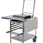 Thumbnail image #4 for Matfer Bourgeat 263500 Stainless Steel Guitar Slicer Trolley with Folding Side Tables, Drawer and Storage Racks