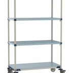 Thumbnail image #1 for Metro MetroMax Q MQ-2448GF-80-M4 Mobile Polymer Shelving Unit, Starter, 4-Shelf, 48"W x 24"D x 80"H