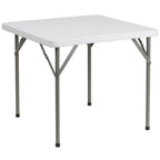 Thumbnail image #1 for Flash Furniture DAD-YCZ-86-GG Square Folding Table, 34-1/4"W x 34-1/4"D x 29-1/2"H, Granite White Plastic Top, Gray Metal Legs