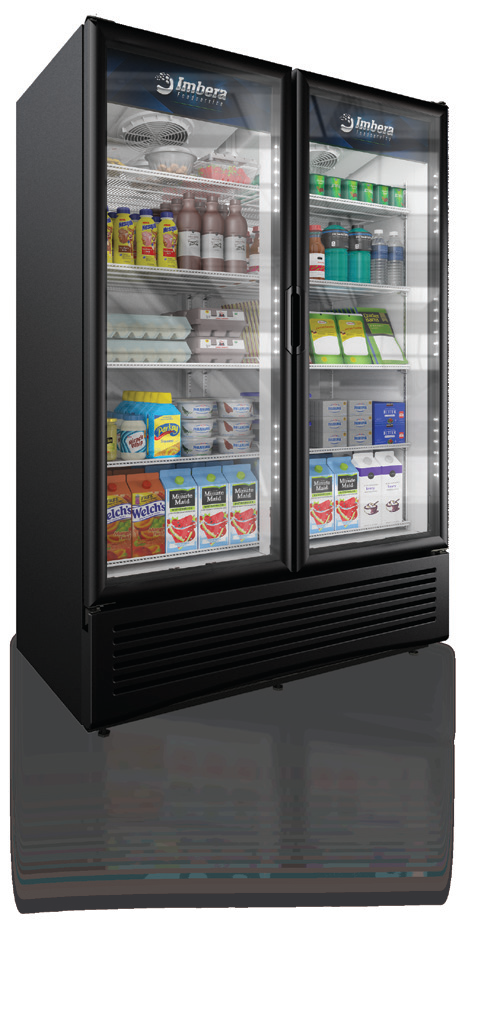 Product image #5 for Omcan Elite Series 41.6 Cu. Ft. Two-Section Reach-In Glass Door Merchandiser Refrigerator