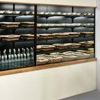 Thumbnail image #1 for Oscartek Muro MURO H78 N1200 Open-Air Cooler Wall Merchandiser, 4-Tier Shelves, Stainless Steel, 49"W x 78.75"H