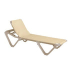 Thumbnail image #1 for Grosfillex Nautical US155003 Stackable Armless Chaise with Adjustable Sling, Sandstone Resin Frame Case of 2