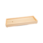 Thumbnail image #1 for Korin Inc Hinoki NR-555 Rectangular Hinoki Cypress Wood Serving Tray, Slotted Base, 23-1/2"L x 7-1/2"W x 2-1/2"H