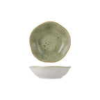 Thumbnail image #1 for Tuxton China Artisan Geode GGO-060 Olive Free-Form Porcelain Fruit Dish, 5-1/2 oz, 4-3/4"W x 1-1/4"H Case of 2 Dozen