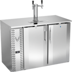 Thumbnail image #1 for Victory Refrigeration VDDN48HC-S 48" Direct Draw Beer Dispenser, 2-Door, 2 Half-Keg Capacity, 1 Tower with Dual Faucets, Stainless Steel