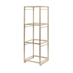 Thumbnail image #1 for Steelite International Creations Buffet 7364MW345 Square Tiered Metal Buffet Riser, Champagne, 9.5 x 9.5 x 28.5 in