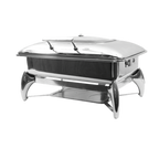 Thumbnail image #1 for TableCraft Products CW40175 Full-Size Stainless Steel Fuel Chafer with Stand, 9 qt, Hinged Cover