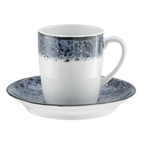 Thumbnail image #1 for Libbey Schonwald, Shabby Chic 9015270-63076 Porcelain Coffee Cup, 6-3/4 oz, Tall, With Handle, Blue