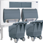 Thumbnail image #1 for Follett Products, LLC (Middleby) Ice-Device DEV2650SG-72-ICS125L Ice Bagger with 2,650 lb Bin, Front Chute, Stainless Steel, 2 Carts