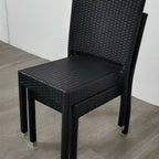 Thumbnail image #2 for Oak Street OD-CM-RN Stacking Outdoor Dining Chair, Black Synthetic Wicker Seat and Back, Aluminum Frame