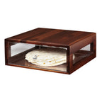 Thumbnail image #1 for G.E.T. Urban Renewal BB-RECT-14-W Rectangular Walnut Wood Bread Box with Acrylic Drawer, Stackable, 14-3/4"W x 12-3/4"D x 5"H