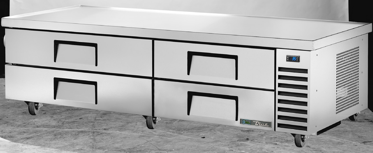 Product image #4 for True 84-Inch Refrigerated Chef Base with 4 Drawers, 18-Gauge Stainless Steel Top, Self-Contained R290 Refrigeration