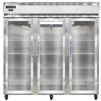 Thumbnail image #2 for Continental Refrigerator 3RNGD Three-Section Glass-Door Reach-In Display Refrigerator, Top-Mounted Self-Contained, Narrow Hinged Doors