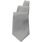 Thumbnail image #1 for Chef Works TPAS-BSI-0 Standard Dress Tie, Alternate Stripe Pattern, Black/Silver, Polyester