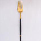Thumbnail image #1 for Kadra Kitchenware Vikko Dine VF-DF55-OGB 18/10 Stainless Steel Dinner Fork, Mirror Finish, Gold & Black (Oak) Case of 12