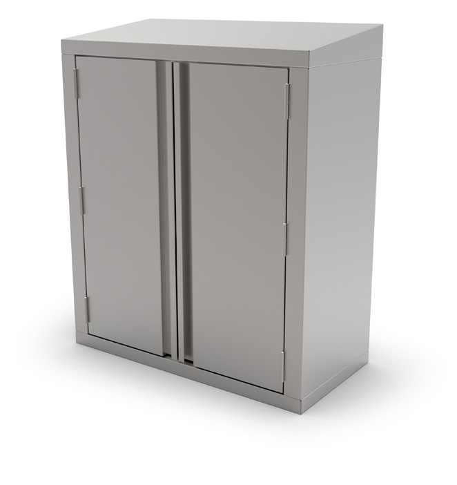 Product image #4 for John Boos 36-Inch Wall-Mounted Stainless Steel Cabinet with Hinged Doors and Sloped Top