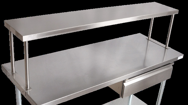 Product image #2 for John Boos Economy Single Stainless Steel Overshelf, 48 x 12 Inches