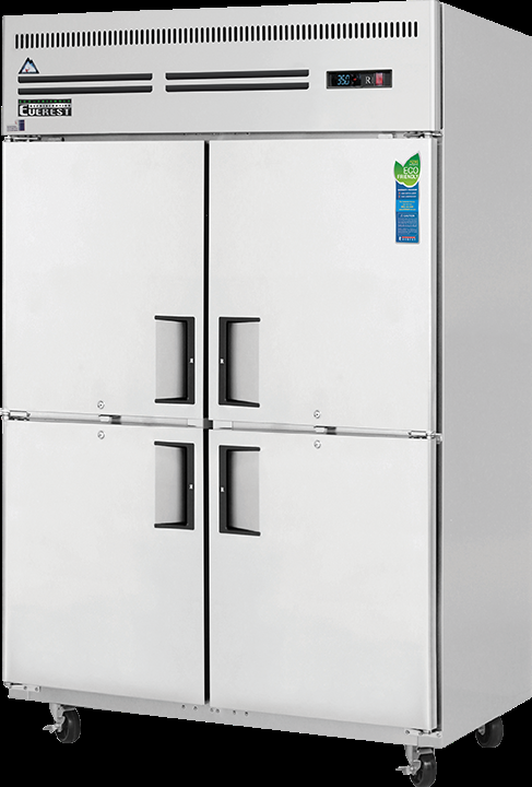 Product image #5 for Everest Refrigeration ESRH4 Two-Section Reach-In Refrigerator, 48 Cu. Ft., Top-Mounted Self-Contained R290, 4 Half Doors
