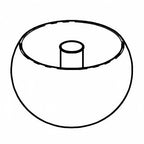 Thumbnail image #1 for G.E.T. Frilich 3147161 Replacement Beverage Bowl with Ice Tube, Stainless Steel Hammered Finish, for 3 Carafes