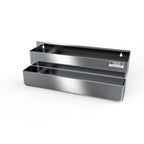 Thumbnail image #1 for NBR Equipment SR-24D Double Underbar Speed Rail, 24"W x 8"H, Keyhole Mount, 18/304 Stainless Steel