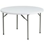 Thumbnail image #1 for Flash Furniture DAD-YCZ-122R-GG 48-Inch Round Folding Table with Granite White Molded Plastic Top, 29-1/4-Inch Height