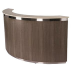 Thumbnail image #1 for Lakeside Manufacturing 76811 Curved Mobile Bar, 70-1/4"W x 31-1/2"D x 47-1/2"H, Wood Front, Stainless Workshelf & Backsplash