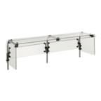 Thumbnail image #1 for Dinex DXD690P 6-Well Single-Sided Sneeze Guard, Stainless Steel Frame, Clear Polycarbonate, 90° Adjustable, 89-7/8"W