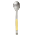 Thumbnail image #1 for Alegacy Foodservice Products Orbit 211GD Stainless Steel Solid Serving Spoon, 11-7/8", Hooked Handle with Gold Trim Case of 12
