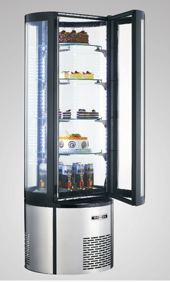 Product image #3 for Black Diamond BDRCK-400 Floor Standing Refrigerated Cake Display Case, Curved Glass, 12.7 Cu. Ft.