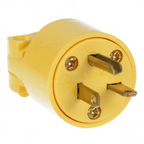 Thumbnail image #1 for AllPoints Foodservice Parts & Supplies Leviton 381318 20 Amp 250V 3-Prong Plug with Left Blade and Bottom Ground