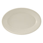 Thumbnail image #1 for Tuxton China Reno TRE-012 Ceramic Oval Platter, 10-1/2" x 7-3/8", Wide Rim, Rolled Edge Case of 2 Dozen