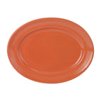 Thumbnail image #1 for Tuxton China Concentrix CPH-136 Ceramic Oval Platter, 13-3/4 x 10-1/2 in, Wide Rim Case of 6