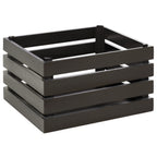 Thumbnail image #1 for Libbey APS Germany - Superbox APS 11724 Tall Rectangular GN 1/2 Acacia Wood Basket, Riser, or Beverage Ice Bin Base, Black