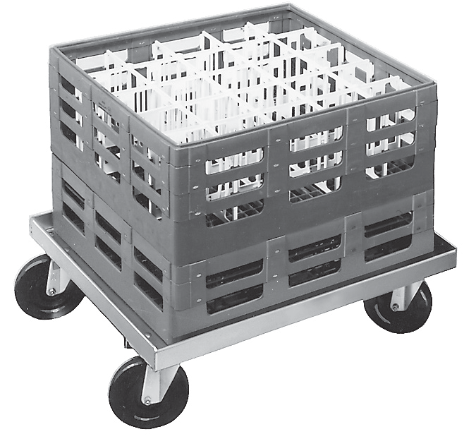 Product image #5 for Channel Manufacturing Aluminum Glass Rack / Milk Crate Dolly for One 20 x 20 Rack, 22 x 22 x 7.5 In.