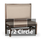 Thumbnail image #1 for JustChair Manufacturing JBSB-WT-UPL-HC-48-GR2 Half-Circle Upholstered Banquette Booth with 2 Corners, Wood Frame