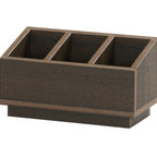 Thumbnail image #2 for Cal-Mil Vista 28617-140 3-Section HDPE Flatware Organizer, Mocha, 11 x 5.5 x 6.5 in