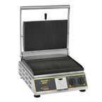 Thumbnail image #1 for Equipex LLC Roller Grill PANINI PREMIUM/1 Commercial Panini Grill, Cast-Iron Grooved Top & Bottom Plates, 14"W x 9-1/2"D, 120V