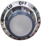 Thumbnail image #1 for AllPoints Foodservice Parts & Supplies Mavrik 221658 Thermostat Knob, 2-1/2" Dia, 3/16" D-Stem, Flat Up, Off/Lo/2-7/Hi/Preheat