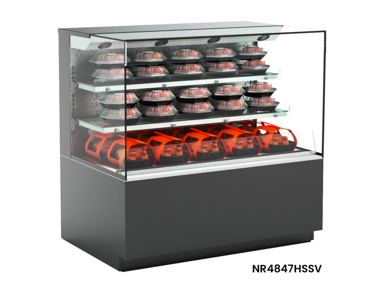 Product image #5 for Reveal Heated Self-Service Countertop Hot Food Display Case, 47-3/4 Inch Wide, Convection Heat