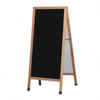 Thumbnail image #1 for AARCO Products LA11 Extra-Large Sidewalk Markerboard, Black Melamine, Solid Oak A-Frame, 68"H x 30"W