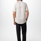 Thumbnail image #2 for Chef Works CBZ03-NAT-3XL Short-Sleeve Chef Coat, Offset Zip Front, Natural, 3XL