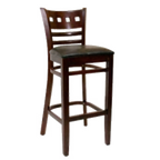 Thumbnail image #1 for ATSMFG ATS AT&S-563-BS MFG Armless Ladder-Back Bar Stool with Square Cut-Outs, Beech Wood Frame and Footrest